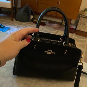 Black COACH Mini Lillie Carryall convertible crossbody bag